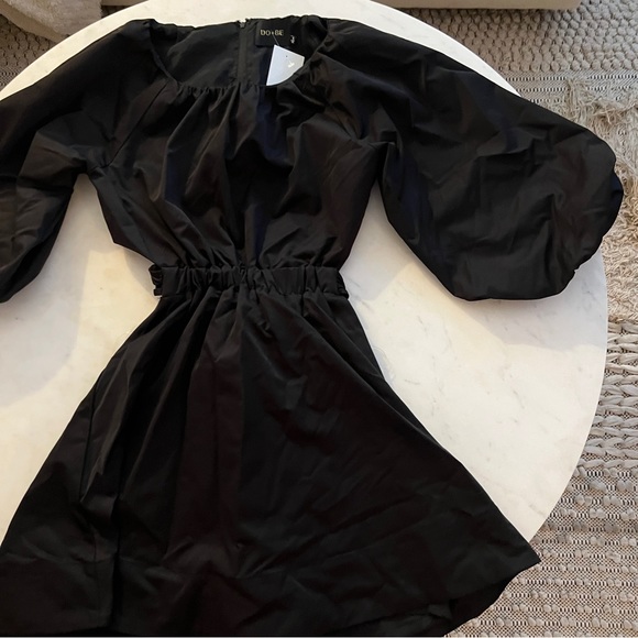 NWT DO+BE: Black Puff Sleeve Dress - Picture 1 of 7